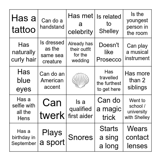 Mingle Bingo - Find someone who Bingo Card