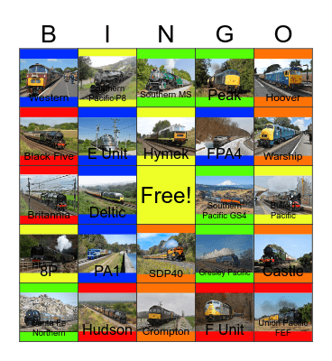 The Black Five and other Passenger Engines that I would like to drive while Laurie passed away one day Bingo Card