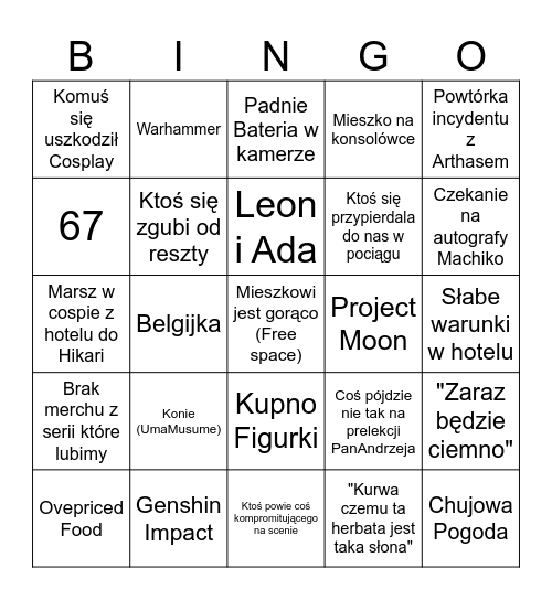 Hikari Bingo Card