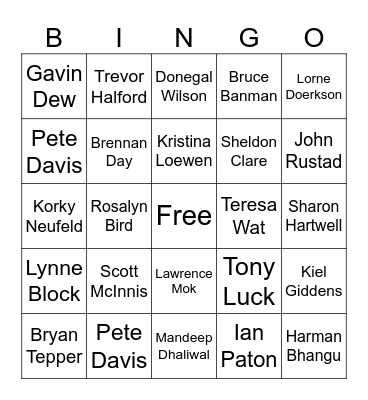 BC Conservative Mass Exodus Bingo Card
