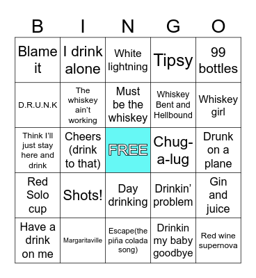 Whiskey Sour Mix 🥃 Bingo Card