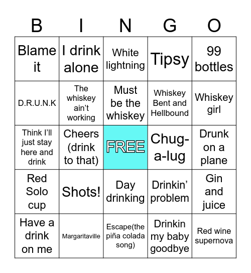 Whiskey Sour Mix 🥃 Bingo Card