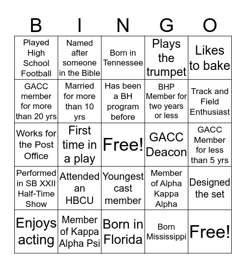 Bingo Card