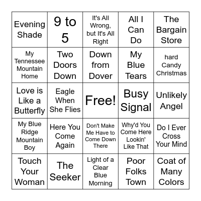 Dolly Bingo Card