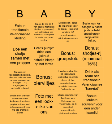 Bingo Valencia Bingo Card
