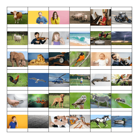 Sounds Bingo Card