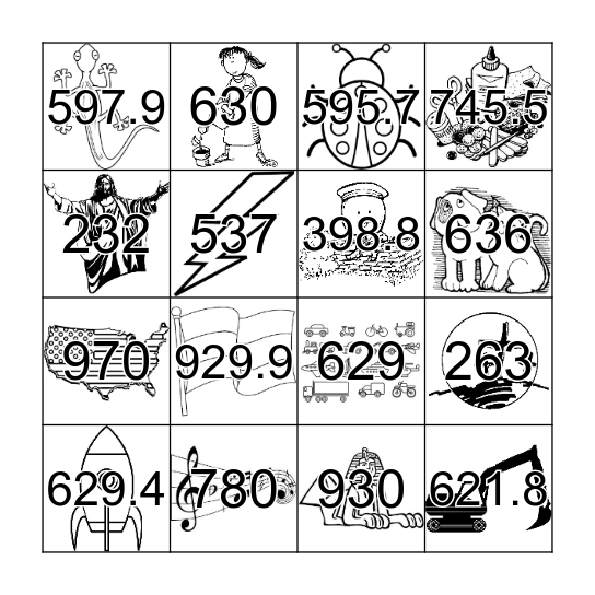 Dewey Decimal Bingo Card