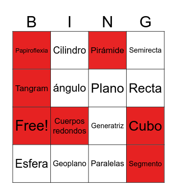 Geometría Bingo Card