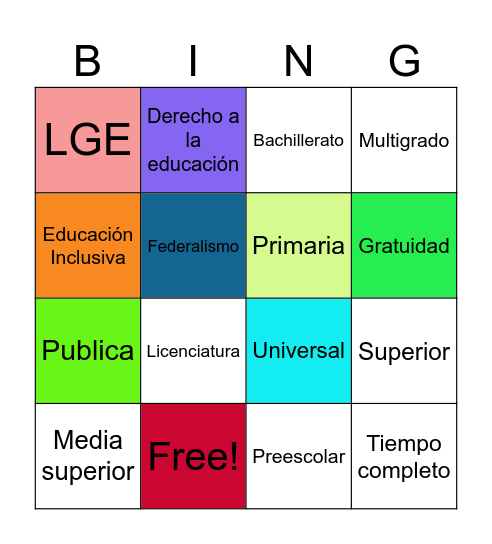 Bases legales Bingo Card