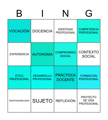 Teorías del desarrollo Bingo Card