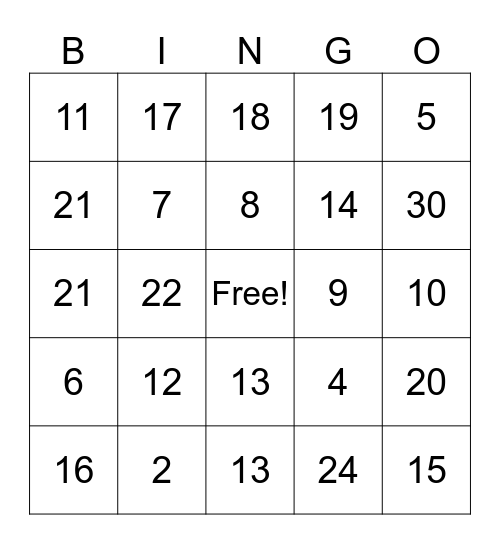Sara & Gustavi Bingo Card