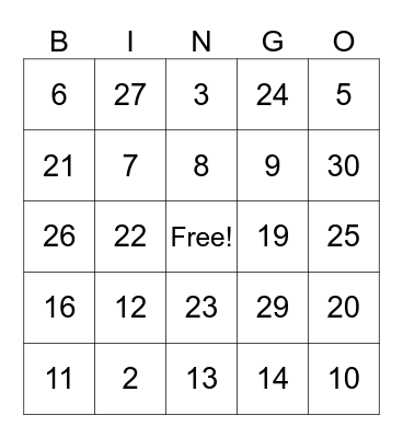Sara & Gustavo Bingo Card
