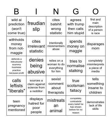 Mark Bingo Card