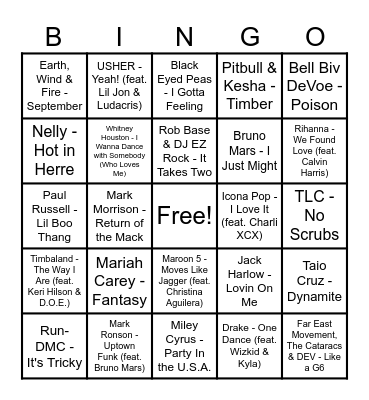 Round 4 - Party Starters Bingo Card