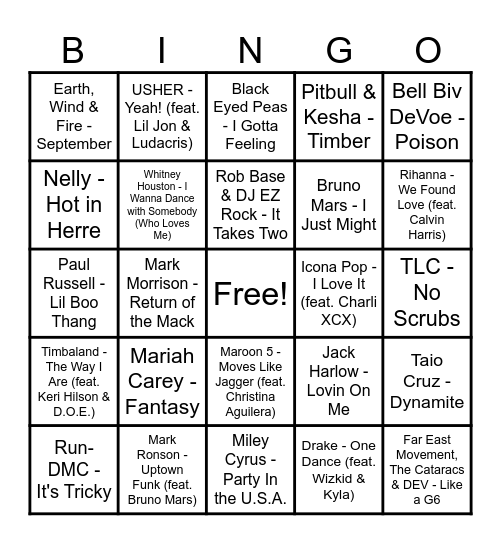 Round 4 - Party Starters Bingo Card