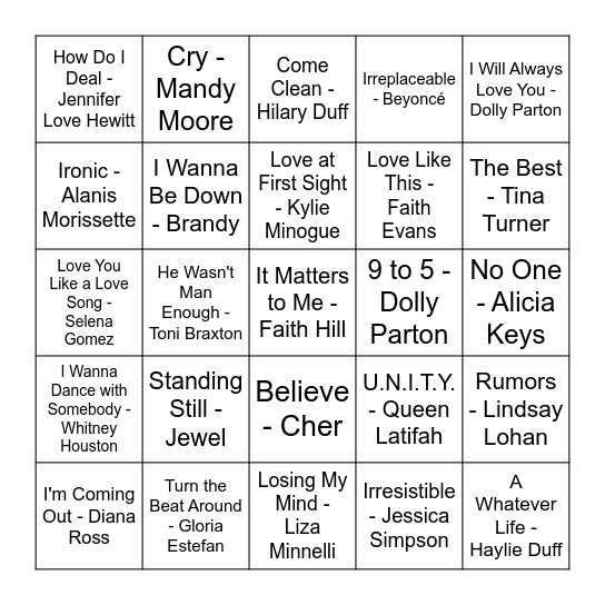 Dual-Threat Women Bingo Card