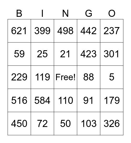 Bingo Card