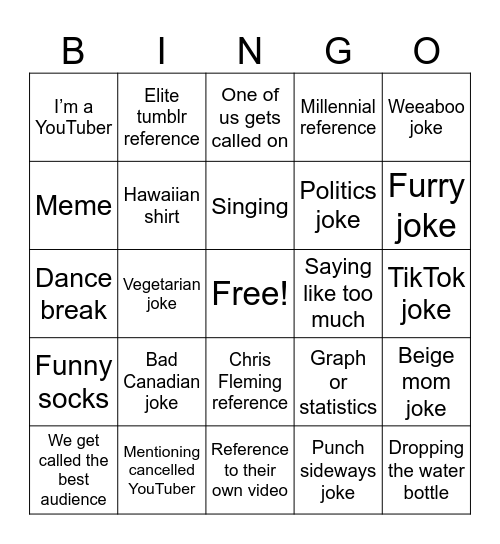 Funky FrogBingo Card