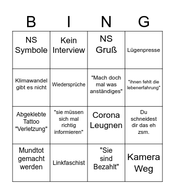 Absolut Rechter Müll Bingo Card
