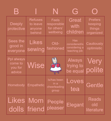 TAOHK&I Kinnies - Marroncream Bingo Card