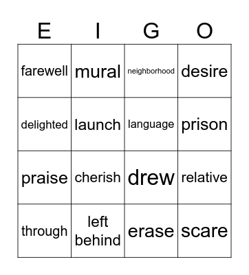 Chapter 7 Bingo Card