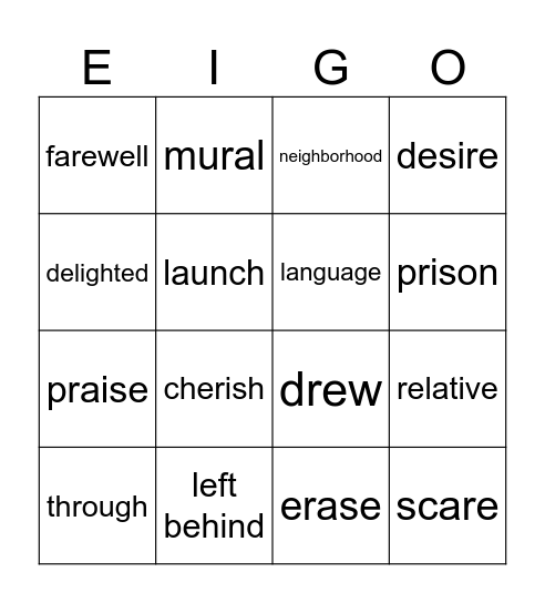 Chapter 7 Bingo Card