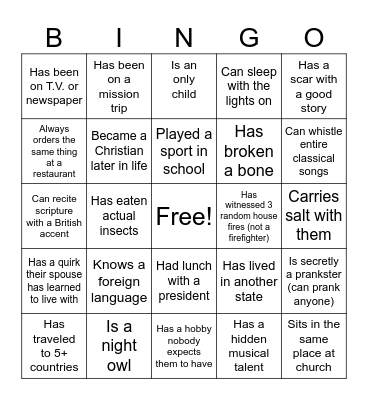Find Someone Who... Bingo Card