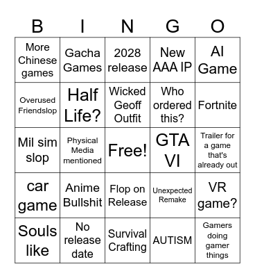 Gamescom 2026 Opening Day Bingo Card