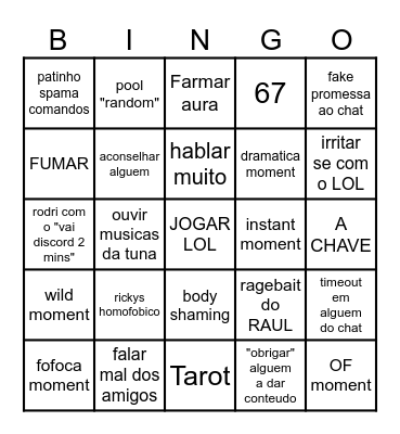 BAHINGO Bingo Card