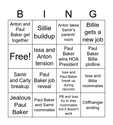 Adults Theories and Predictions Bingo Card