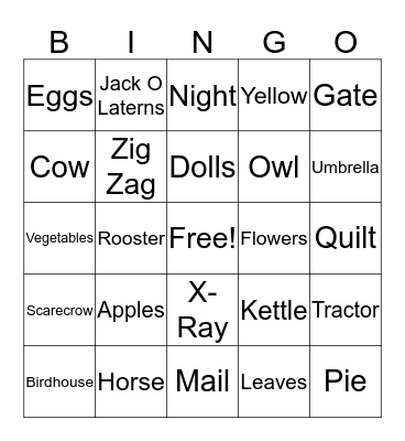 ABC Bingo Card