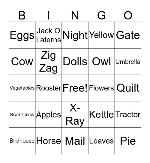 ABC Bingo Card