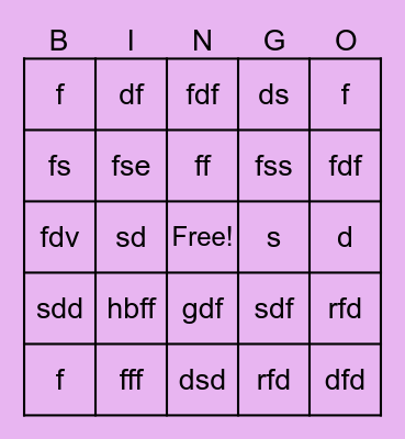 Brother Bingo! Bingo Card