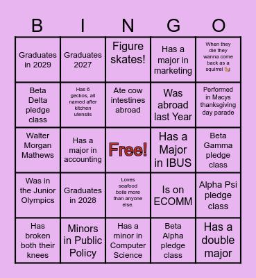 Which Brother... Bingo Card
