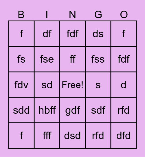 Brother Bingo! Bingo Card