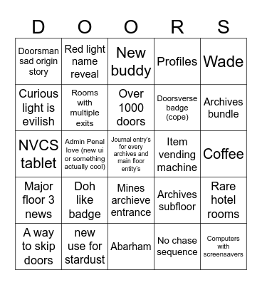 Archives bingo Card