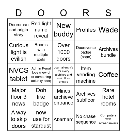 Archives bingo Card