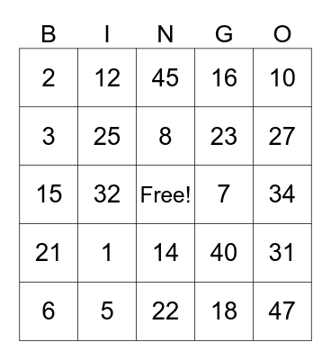 Coping with loss bingo Card
