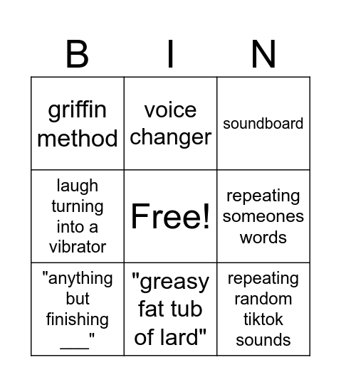 ashi Bingo Card