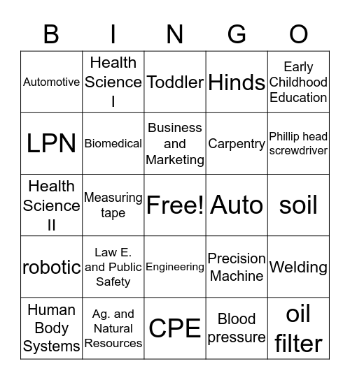 CTE Bingo Card