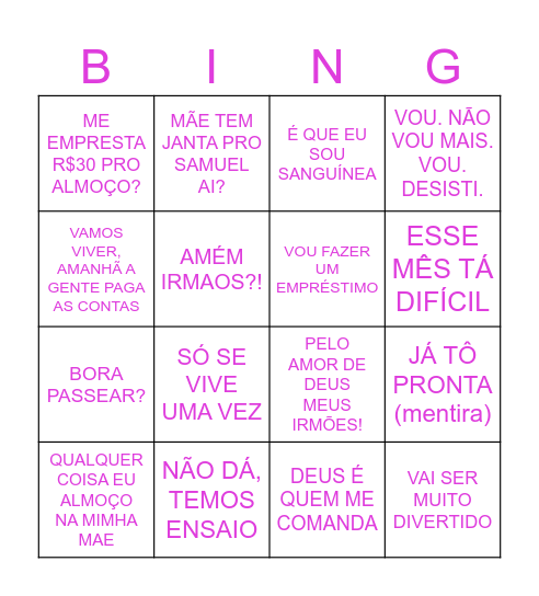 30 DA GEOH Bingo Card