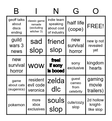 gamescom Bingo Card