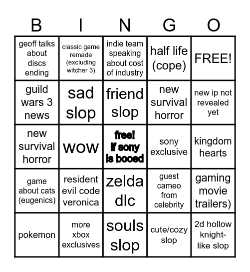 gamescom Bingo Card