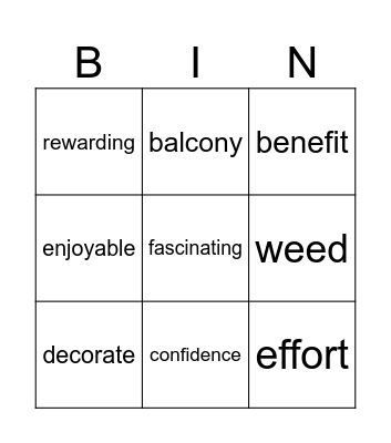 review U1 Bingo Card