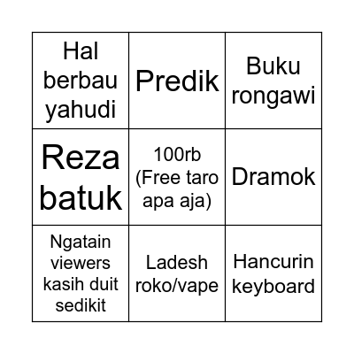 Bingo reza auditore Bingo Card
