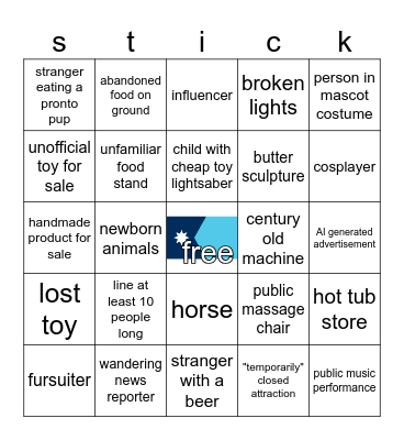 Minnesota State Fair Bingo Card