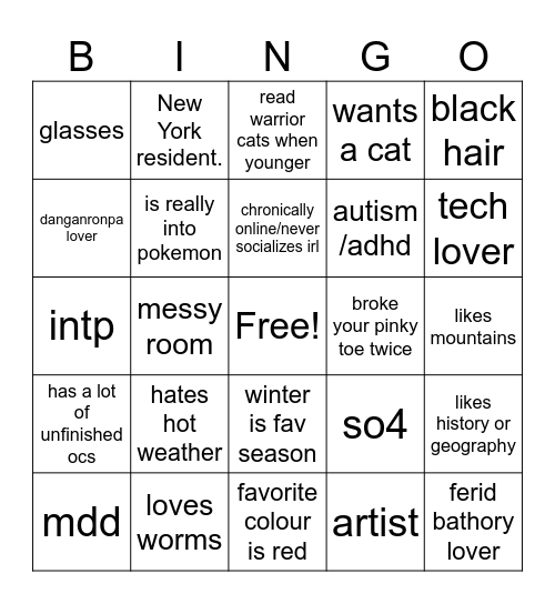 viincent bingo Card