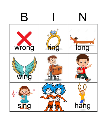 NG speech Bingo Card