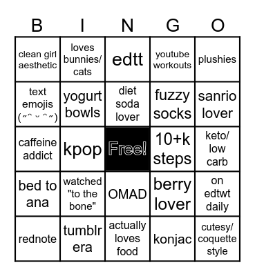 EDTWT bingo Card
