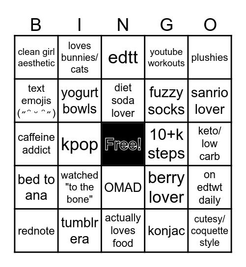 EDTWT bingo Card
